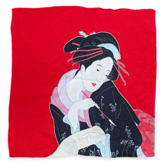 Tango Chirimen Accessories - Tango Chirimen Geisha Print Square Scarf